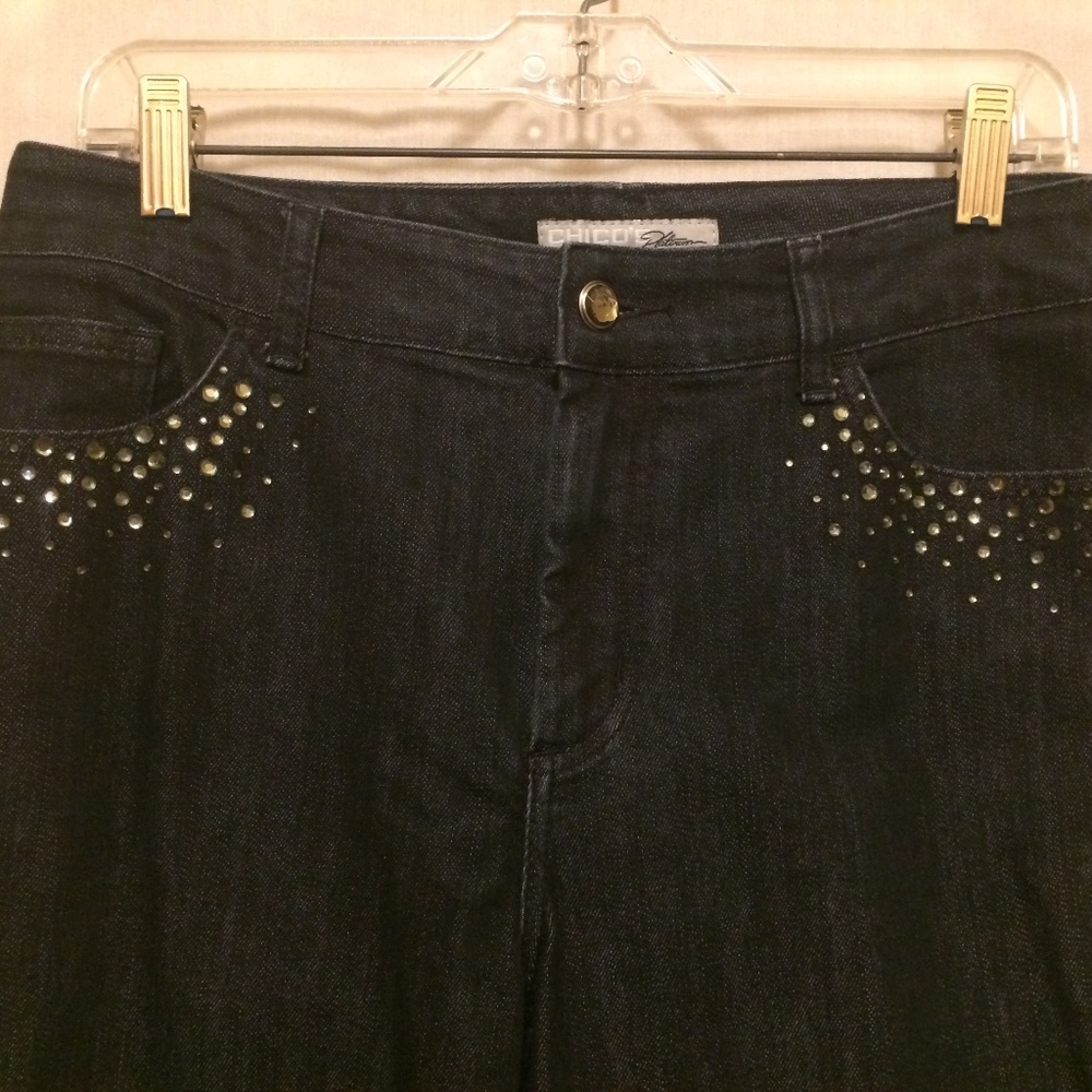 Chicos Rhinestone Black Jeans - Picture 3 of 7